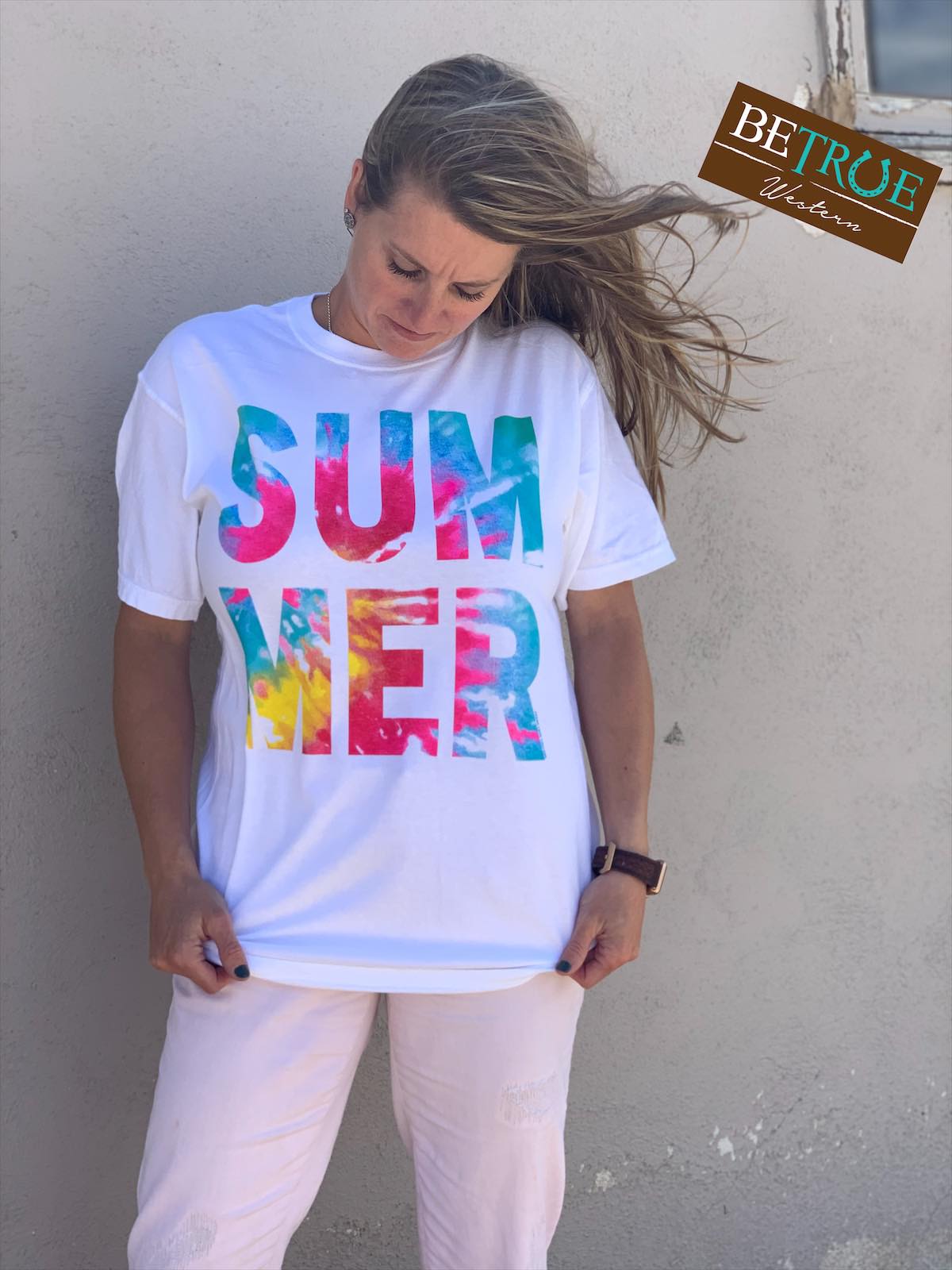 Summer Tye Dye Letter Graphic Tee