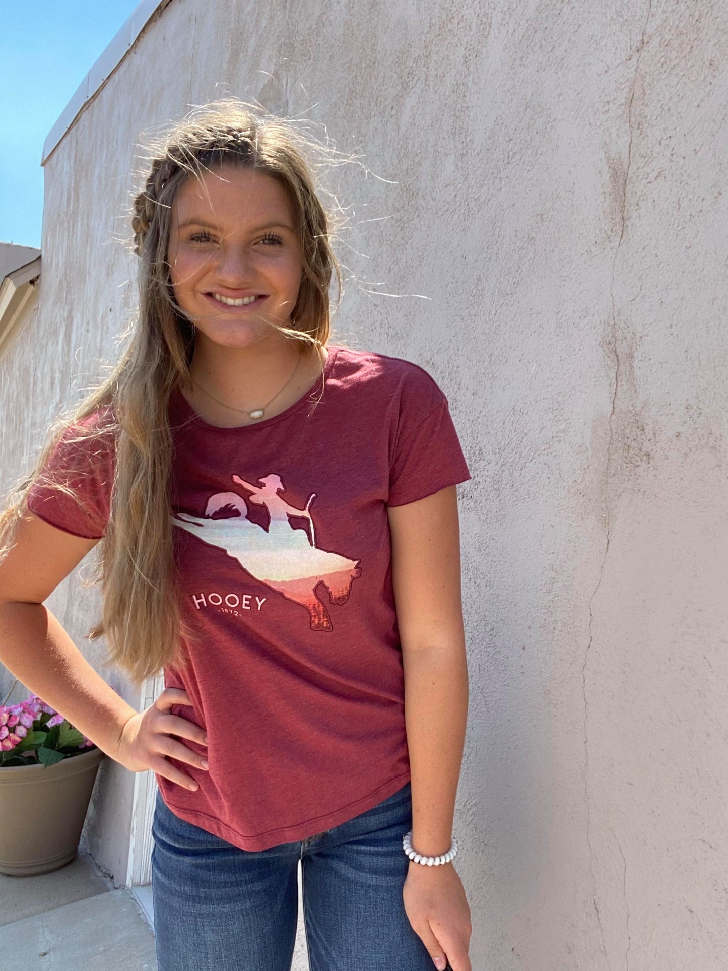 HOOey Maroon Serape Bronc Graphic Tee