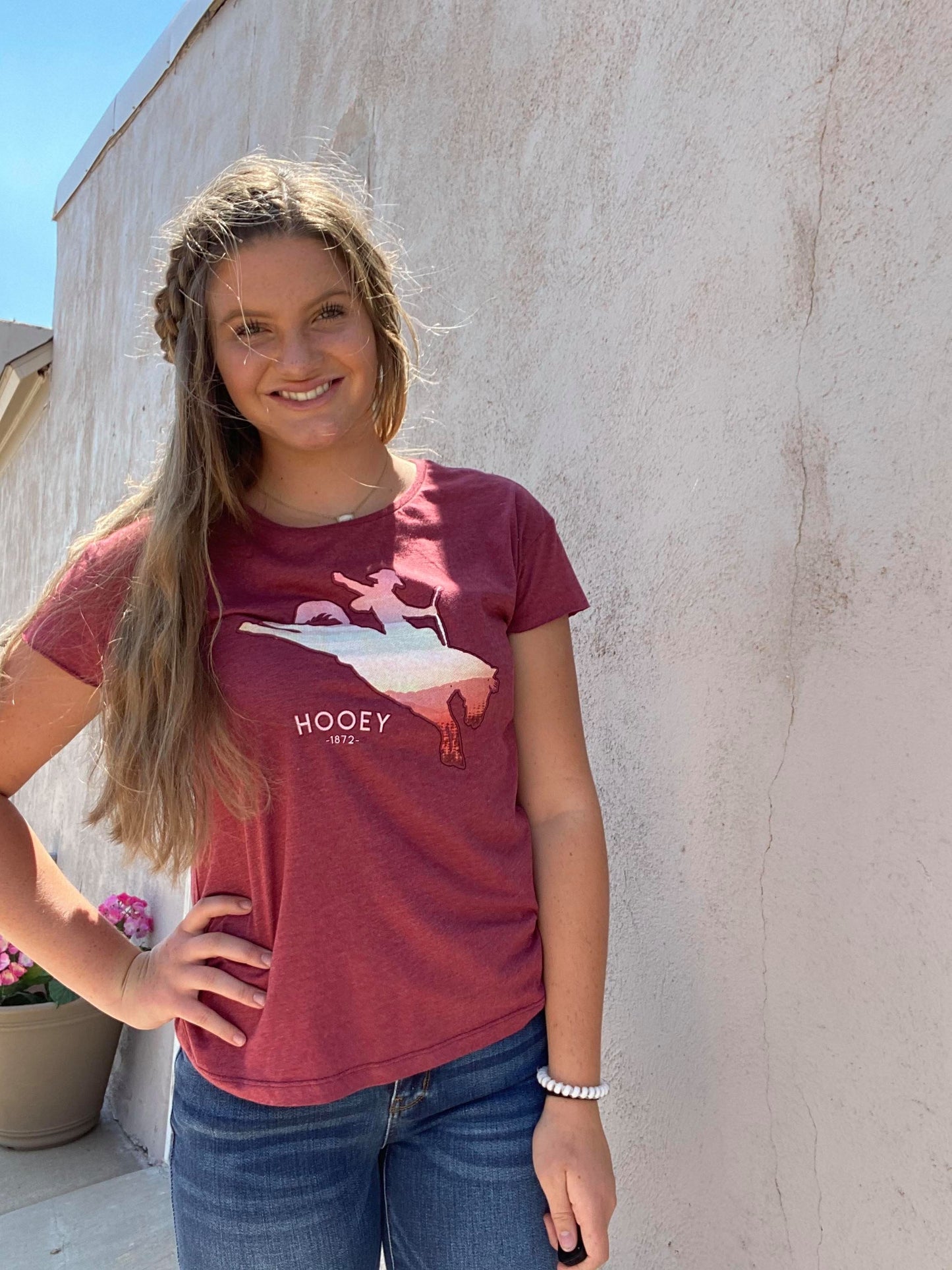 HOOey Maroon Serape Bronc Graphic Tee