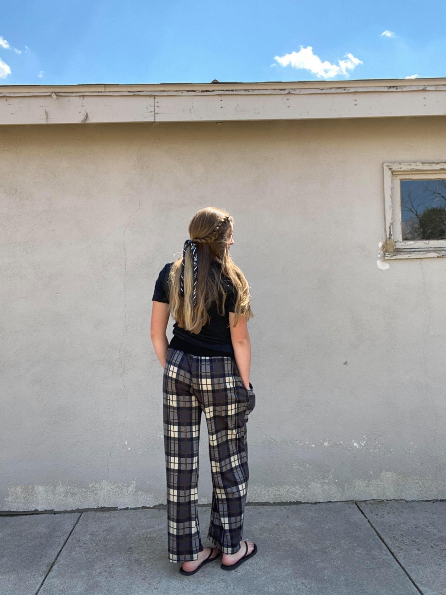 Plaid Draw String Lounge Pants-Plus Size