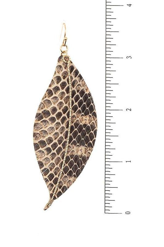 Leather Leaf Fashion Earrings (Multiple Colors)