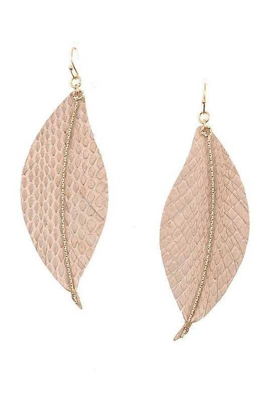 Leather Leaf Fashion Earrings (Multiple Colors)