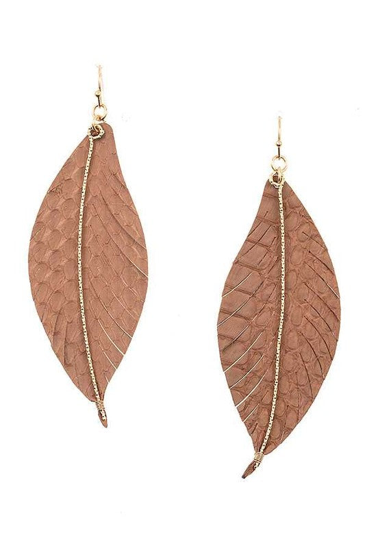 Leather Leaf Fashion Earrings (Multiple Colors)