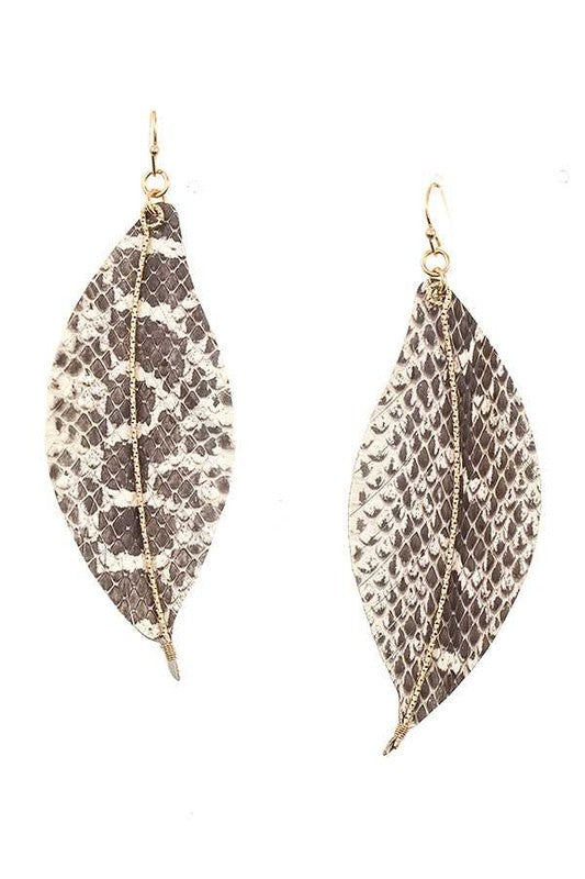Leather Leaf Fashion Earrings (Multiple Colors)