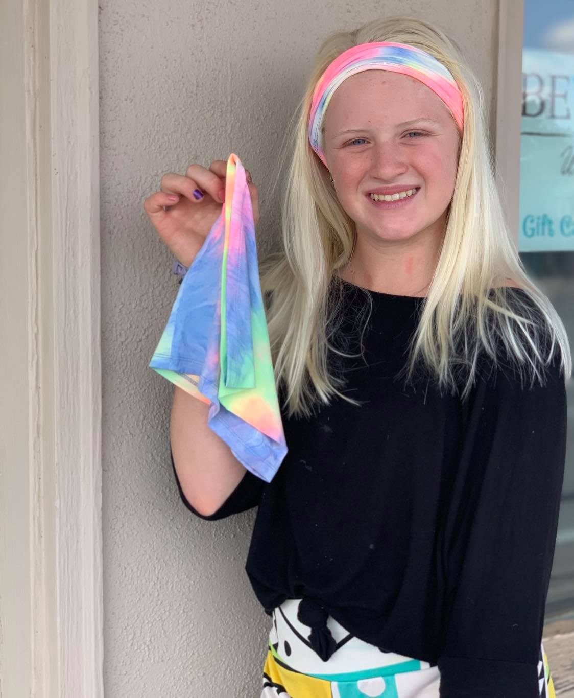 Sunrise Tie Dye Face Shield, Mask or Headband