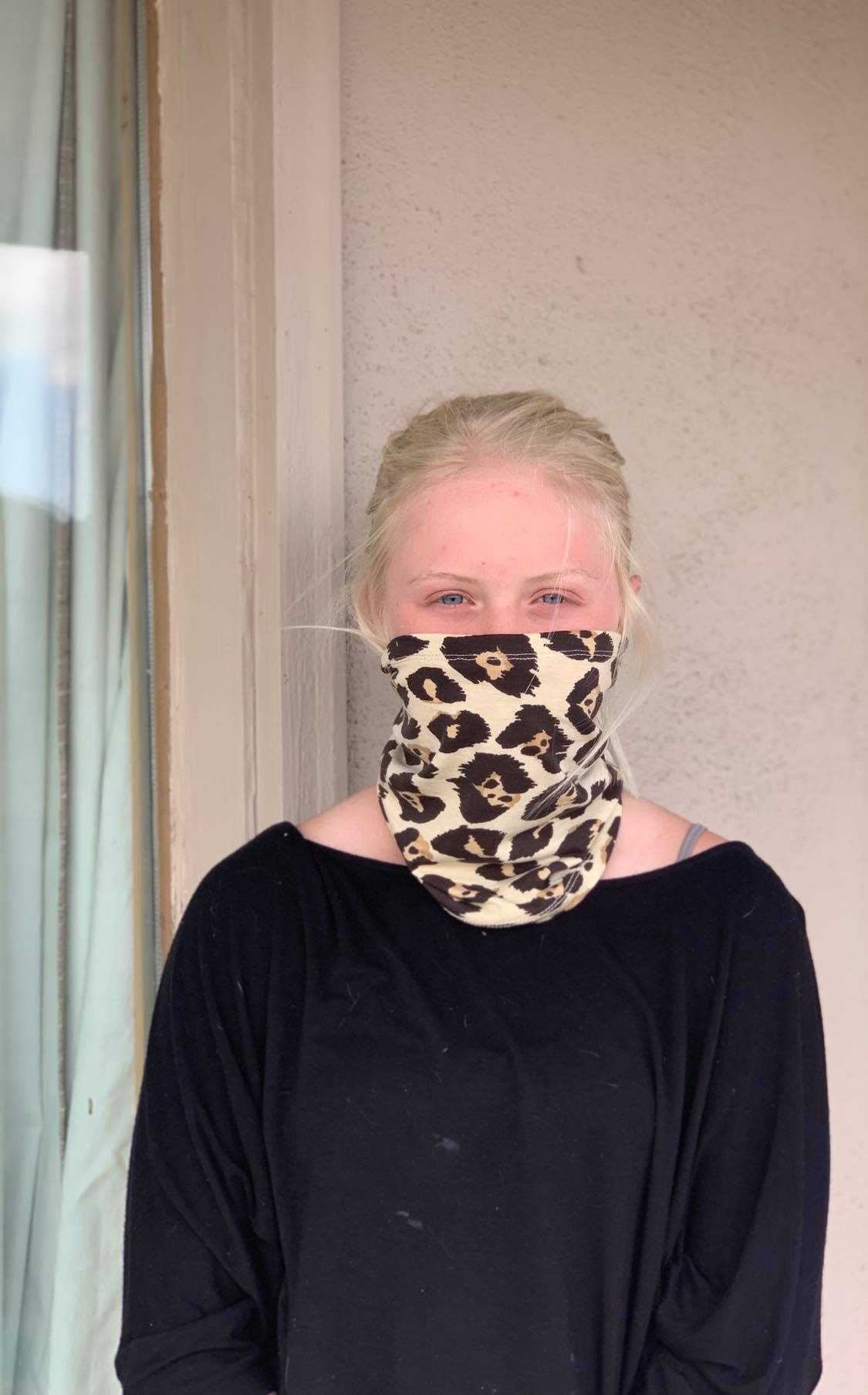 Leopard Print Face Shield, Mask or Headband