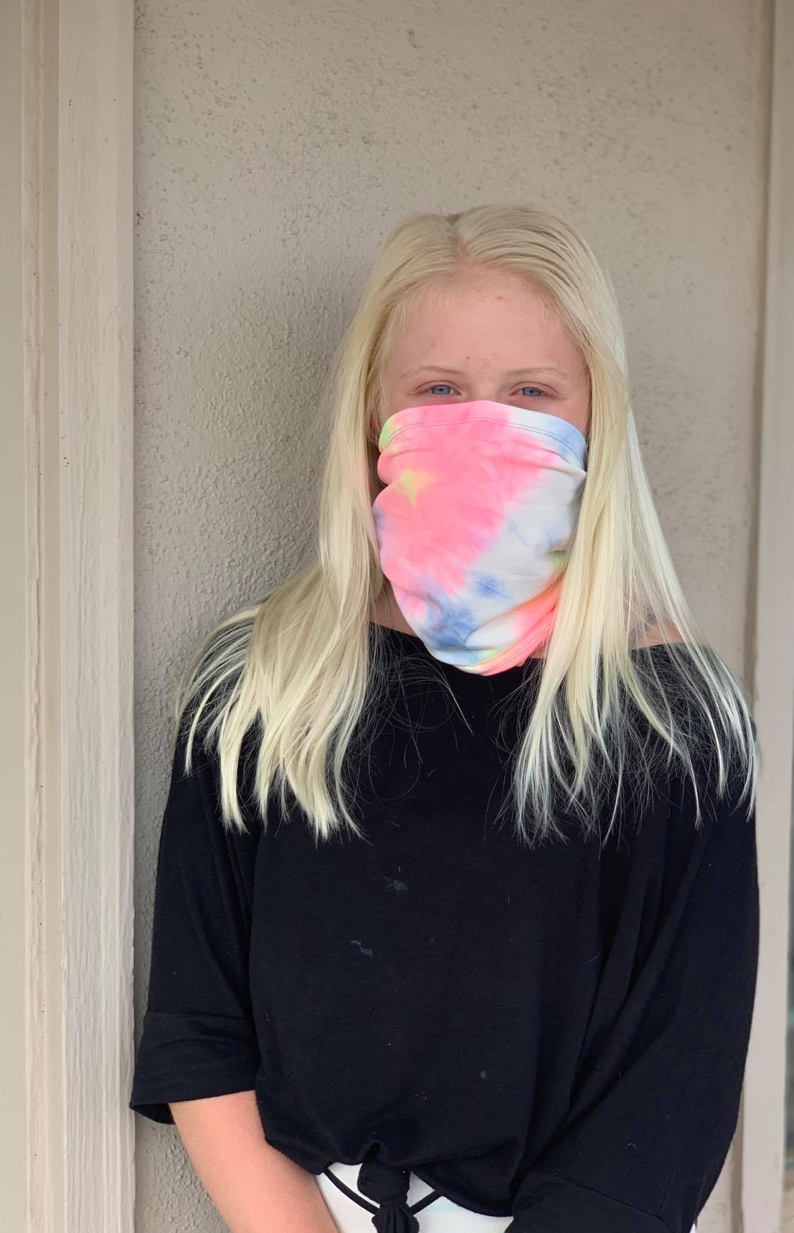 Sunrise Tie Dye Face Shield, Mask or Headband