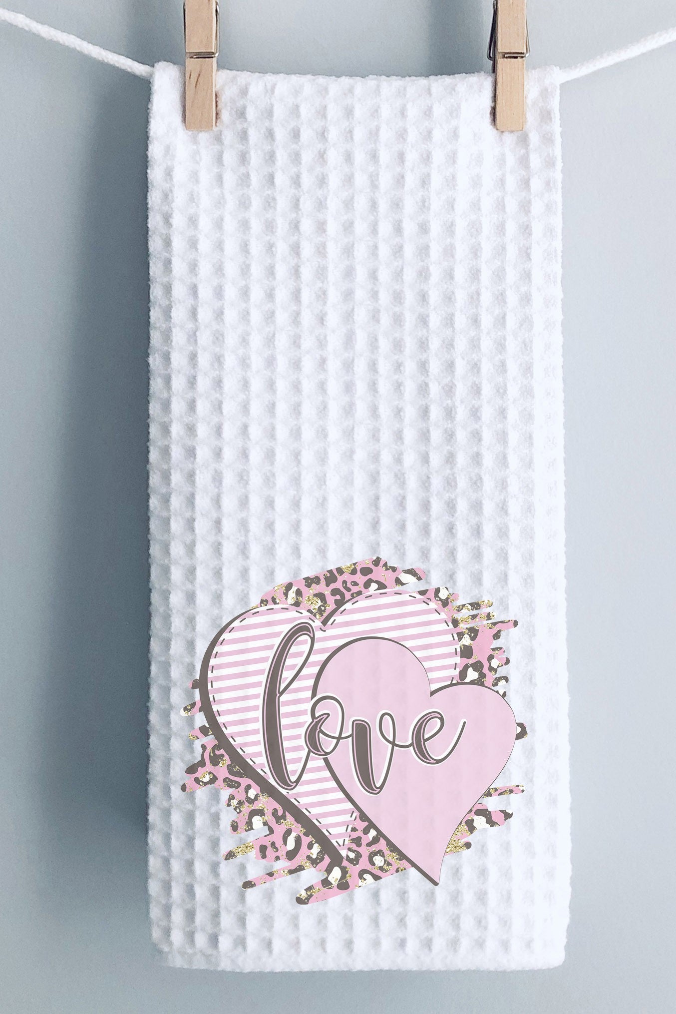 Hearts LOVE Tea Towel