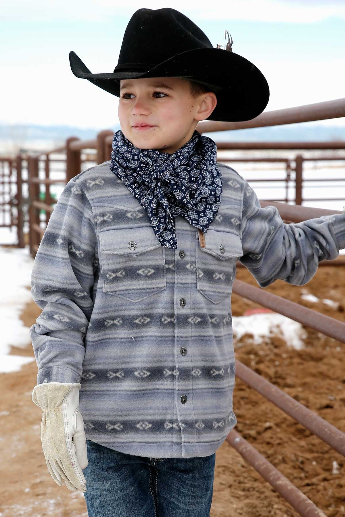The Boys Cinch Blanket Stripe Polar Fleece Shacket