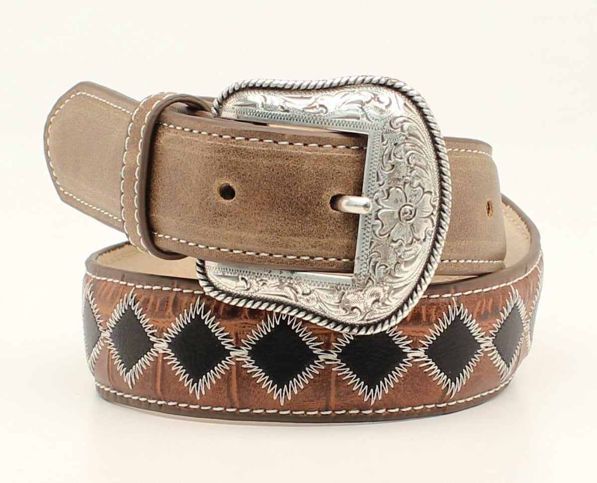 Kids Black/Brown Pacthwork Belt by Nacona
