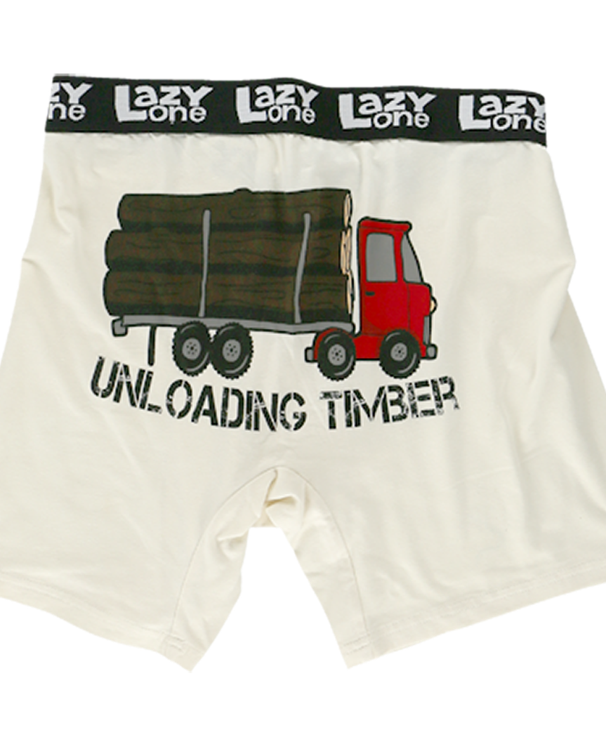Lazy One Unloading Timber Men s Boxer Briefs Be True Western