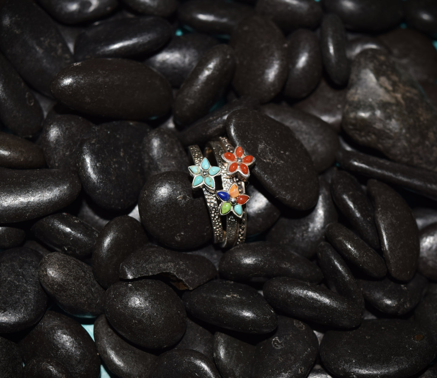 The Flower Power Stacker Rings (three colors)
