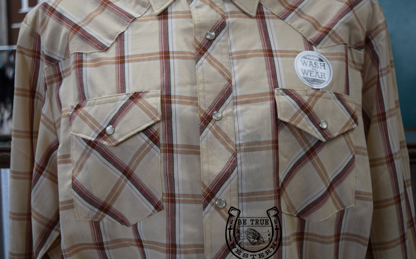 The Beige Striped Wrangler Pearl Snap