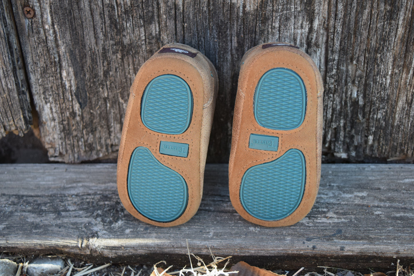 Turquoise Checkered Baby Buckers Infant Shoes