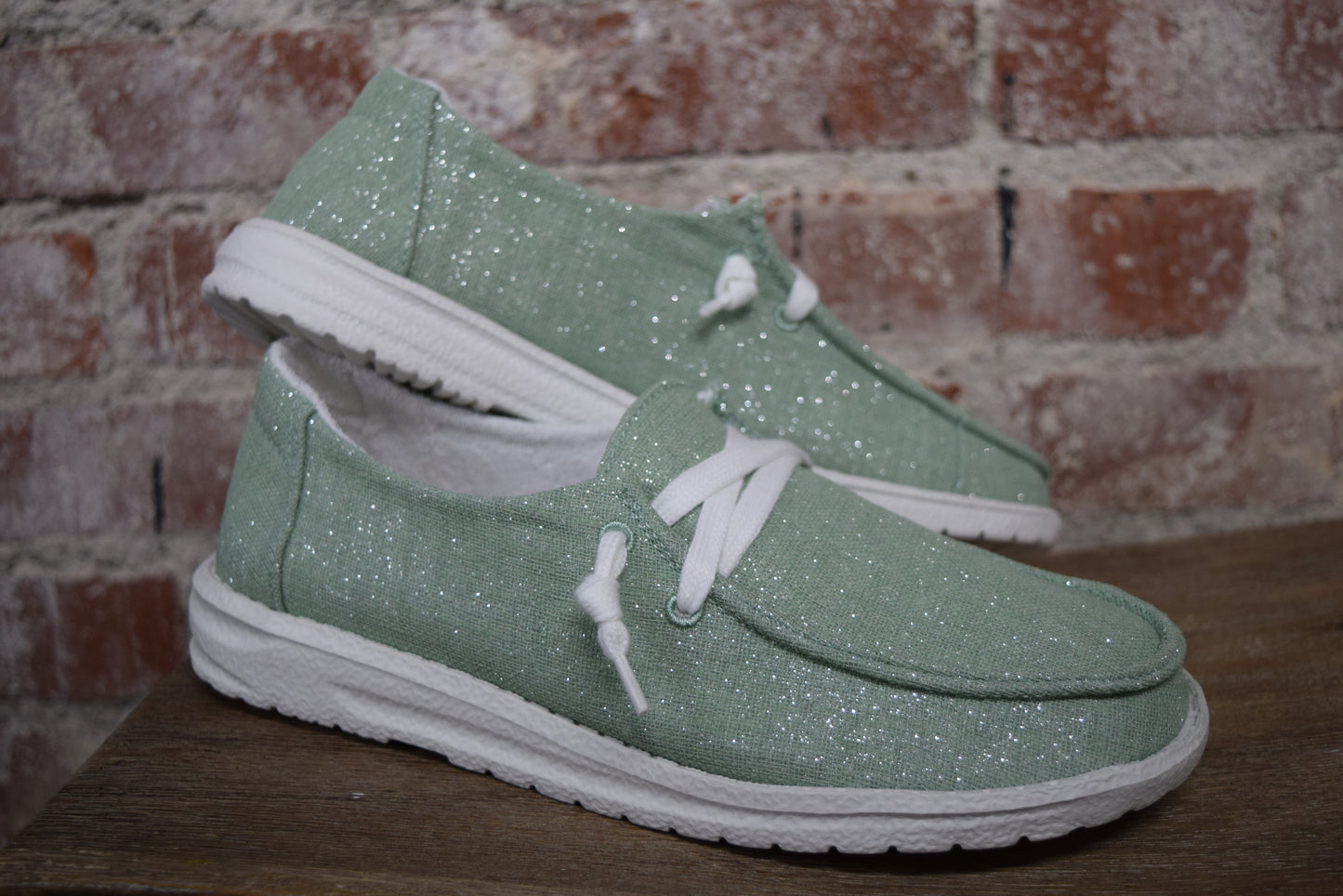 The Holly Shine Mint Shoes