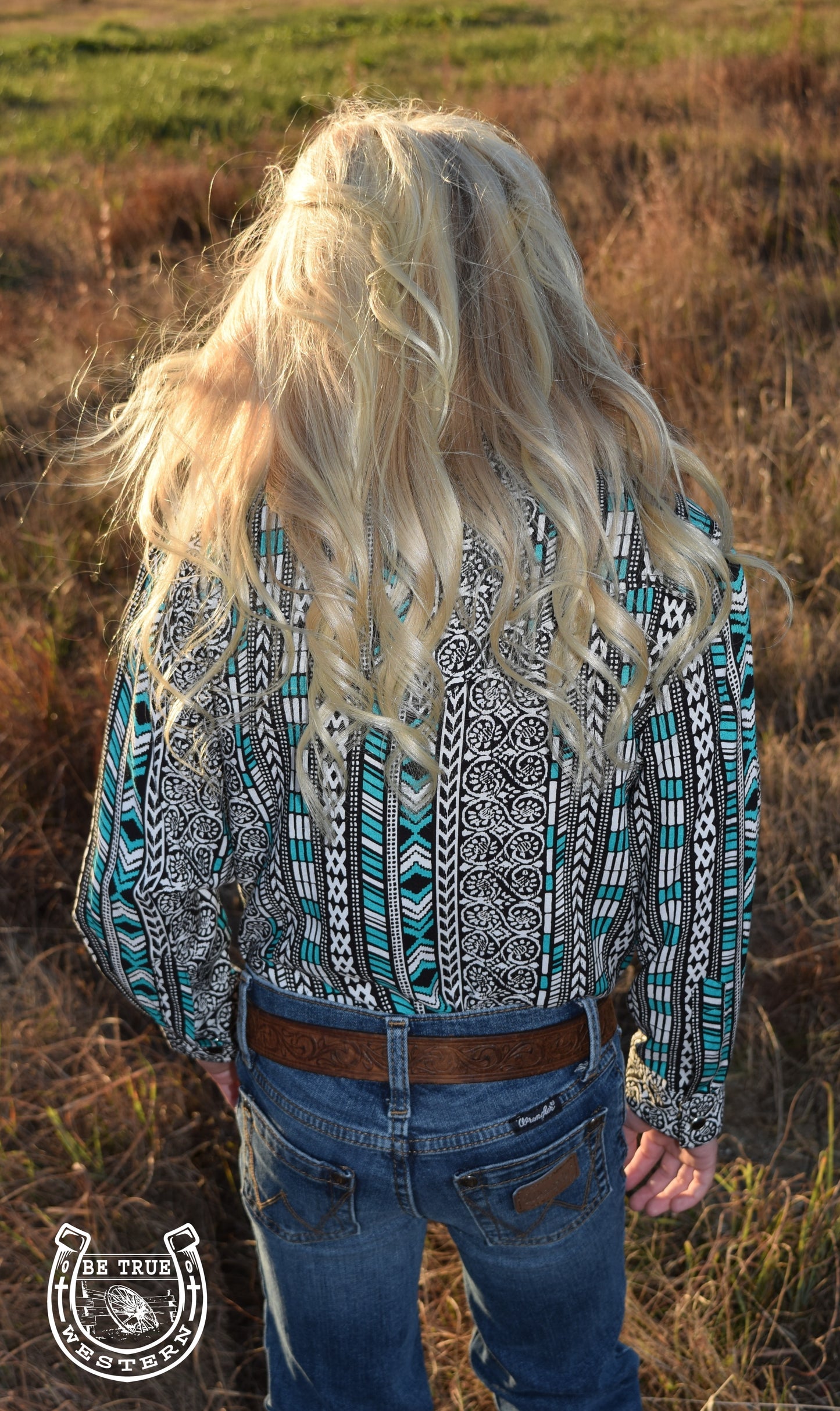 Wrangler Girls Western Green/ Black Top