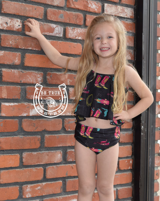 The Rope the Neon Lights Infant/Kids Swim Suit Top