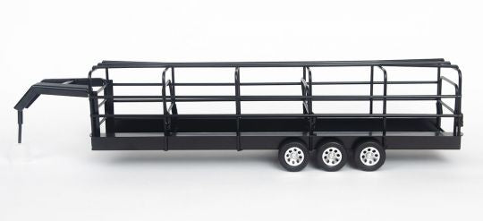 Long Gooseneck Trailer with Split Gates Black