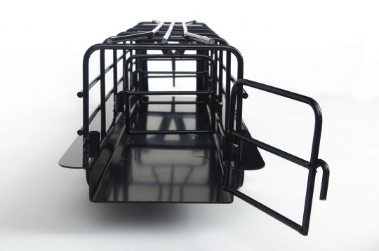 Long Gooseneck Trailer with Split Gates Black