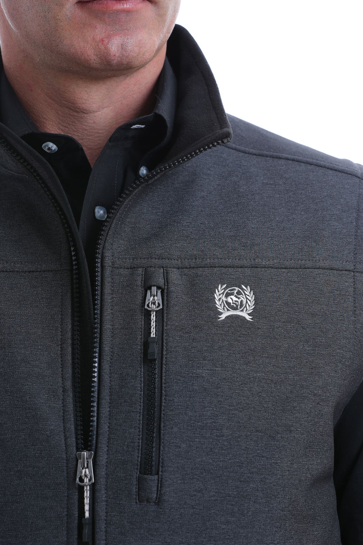 Cinch Men's Black Logo Textured Bonded Concealed Carry Vest
