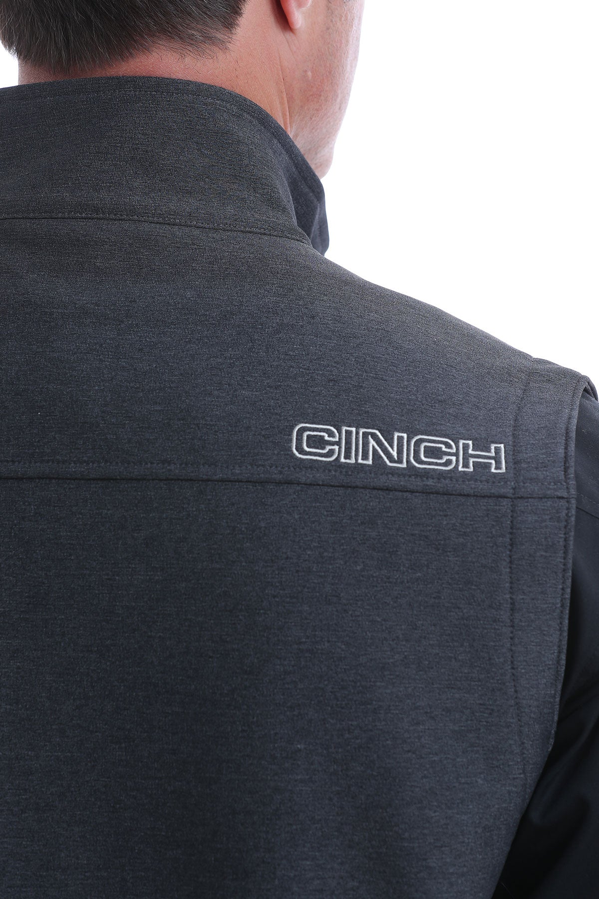Cinch Men's Black Logo Textured Bonded Concealed Carry Vest