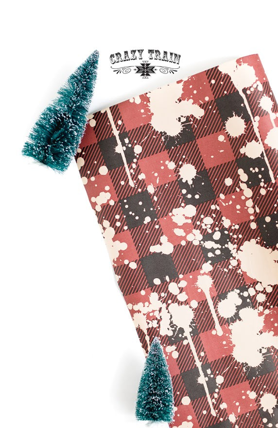 The Over the Top Splash Plaid Wrapping Paper