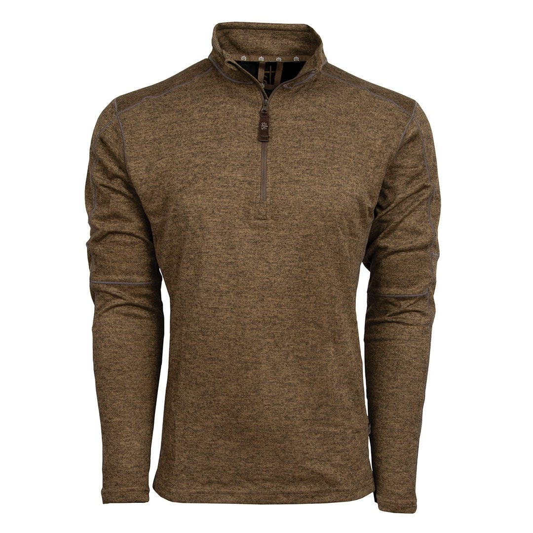 Men's STS Quarter Zip Chocolate Heather Pullover