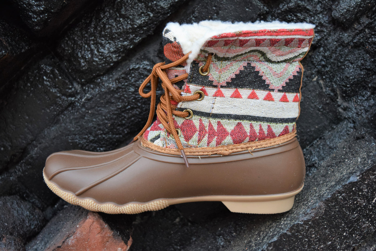 The Slush Tan Aztec Rain/Snow Boot