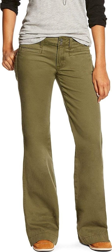 Women's Ariat Twill Ella Trouser- Mountain Green