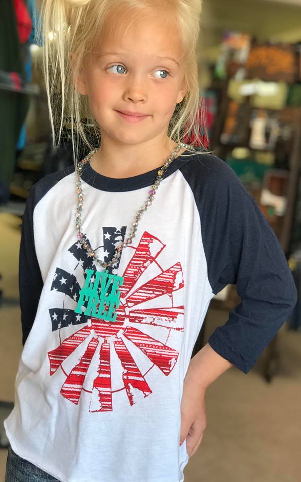 Kids Free as Wind Baseball Tee By Crazy Train