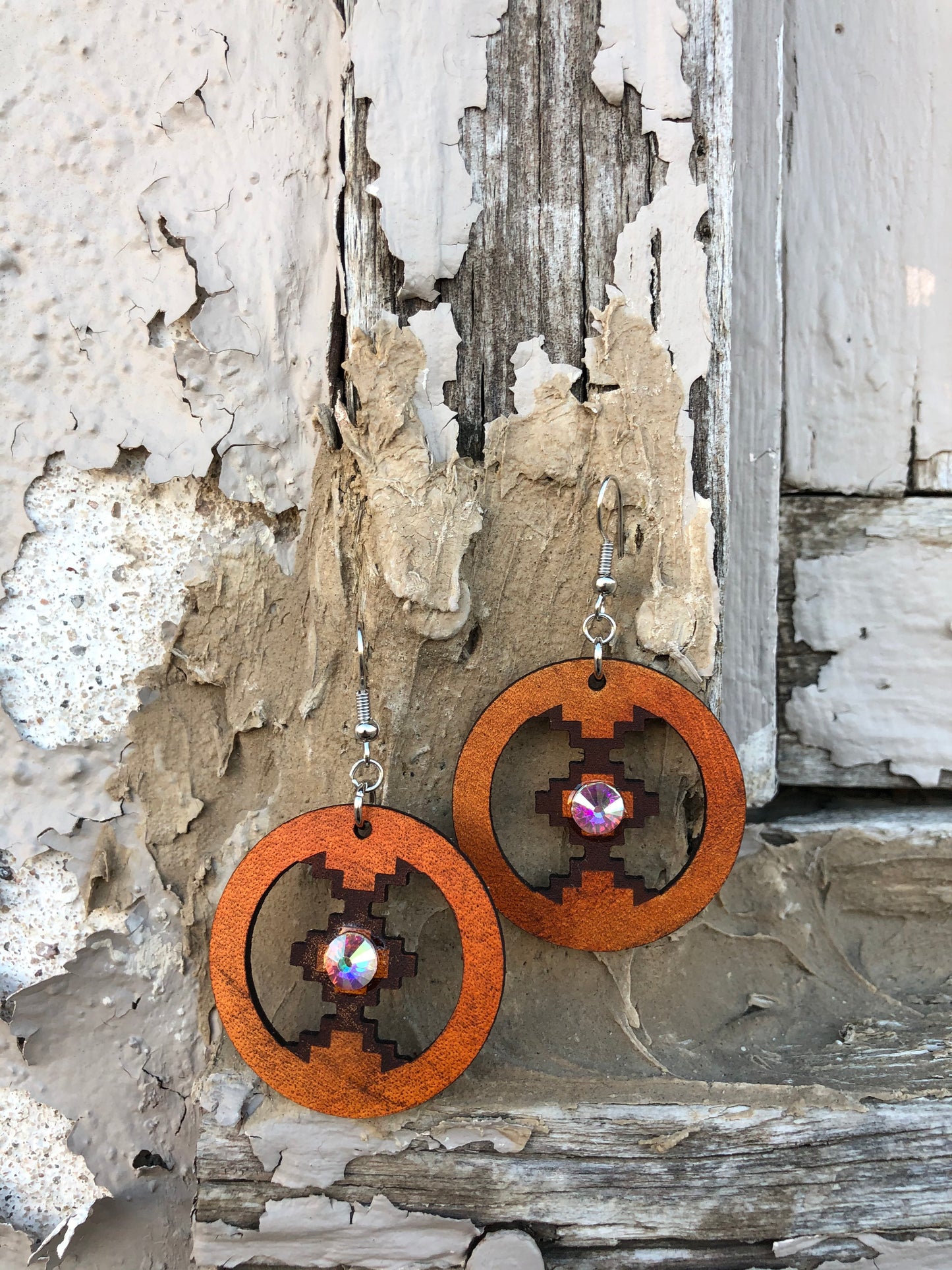 Leather Ozzy Aztec Earrings