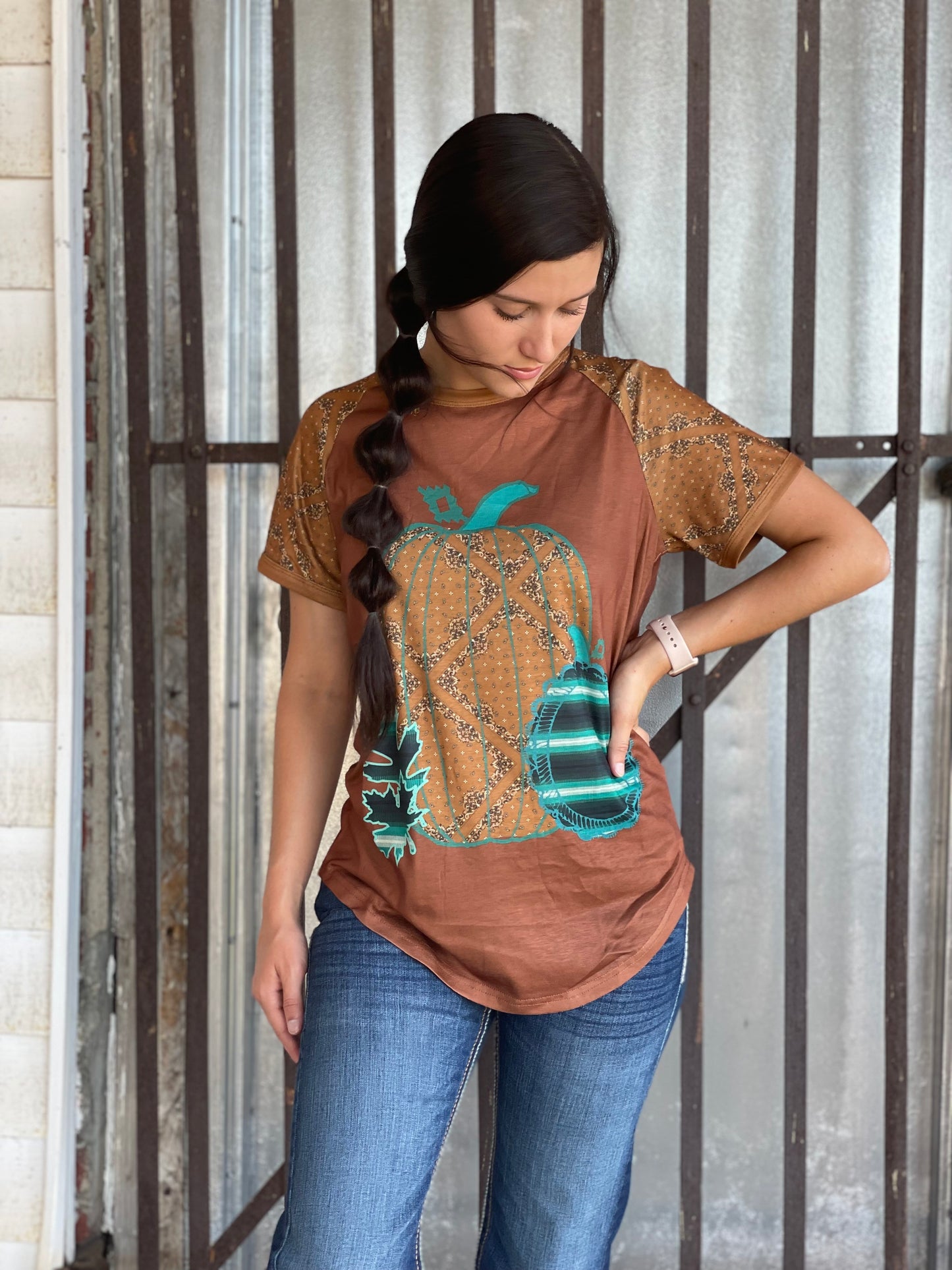 Crazy Train Fall Patch Perfect Pumpkin Top
