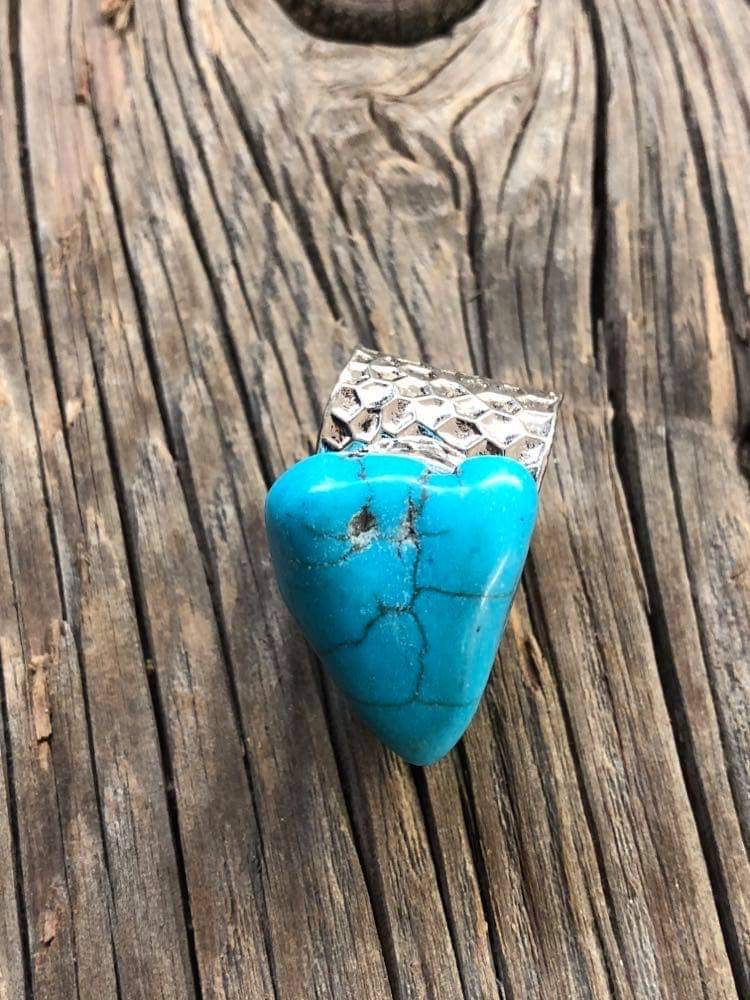Turquoise Chunk on Cuff Ring