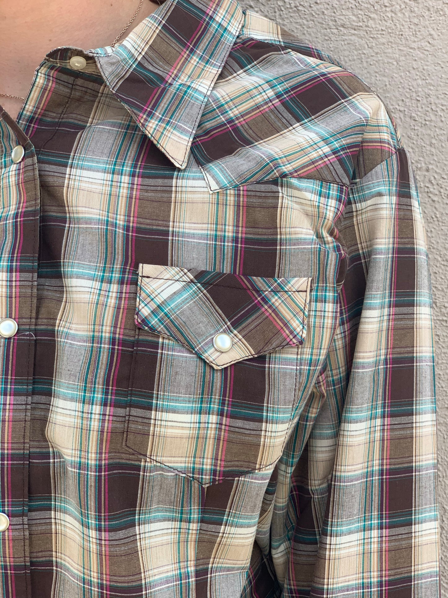 Women's Wrangler Multi-Color Plaid Western Snap Shirt (Multiple Colors)