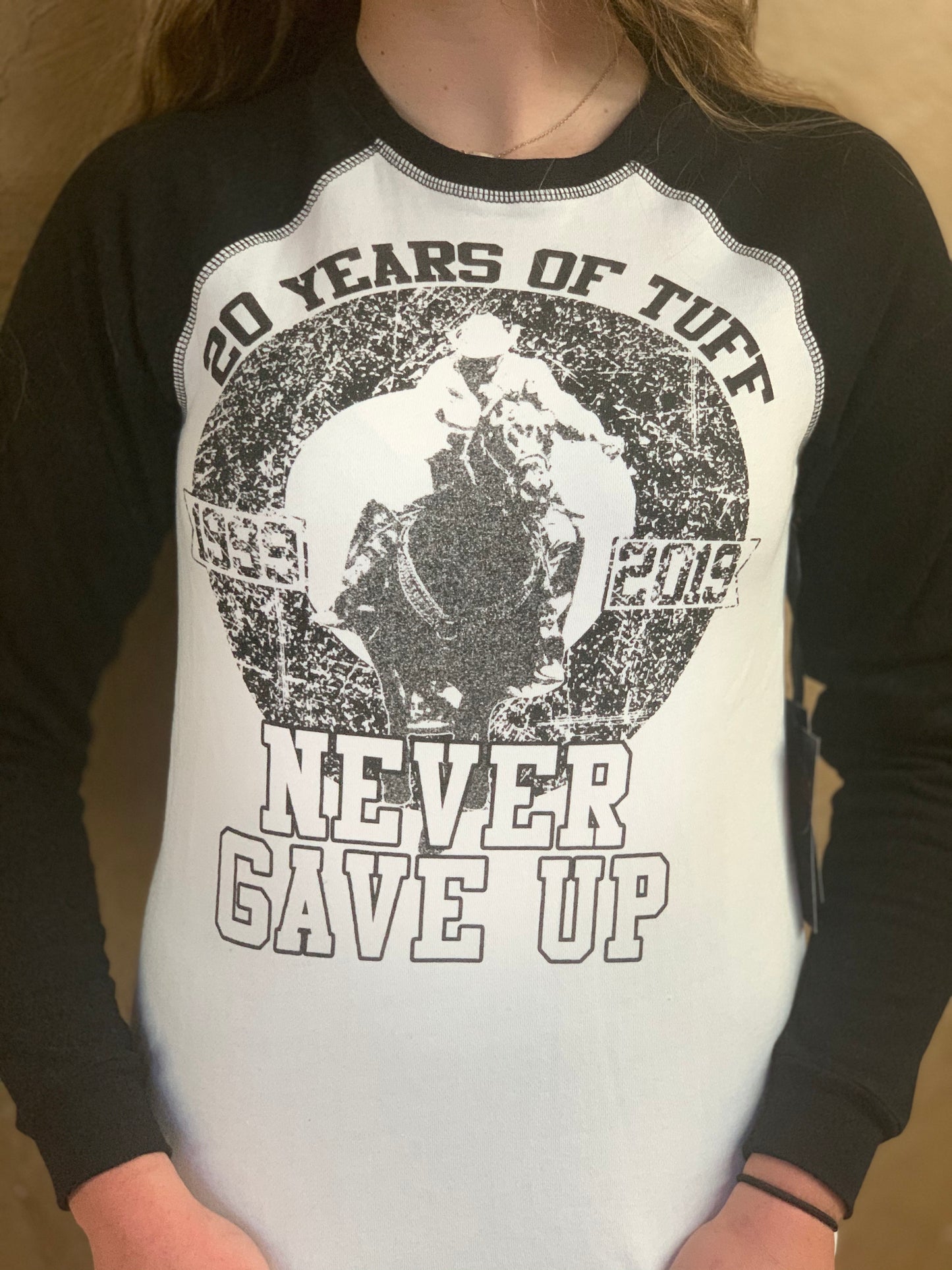 Cowgirl Tuff White and Black Crewneck Sweater