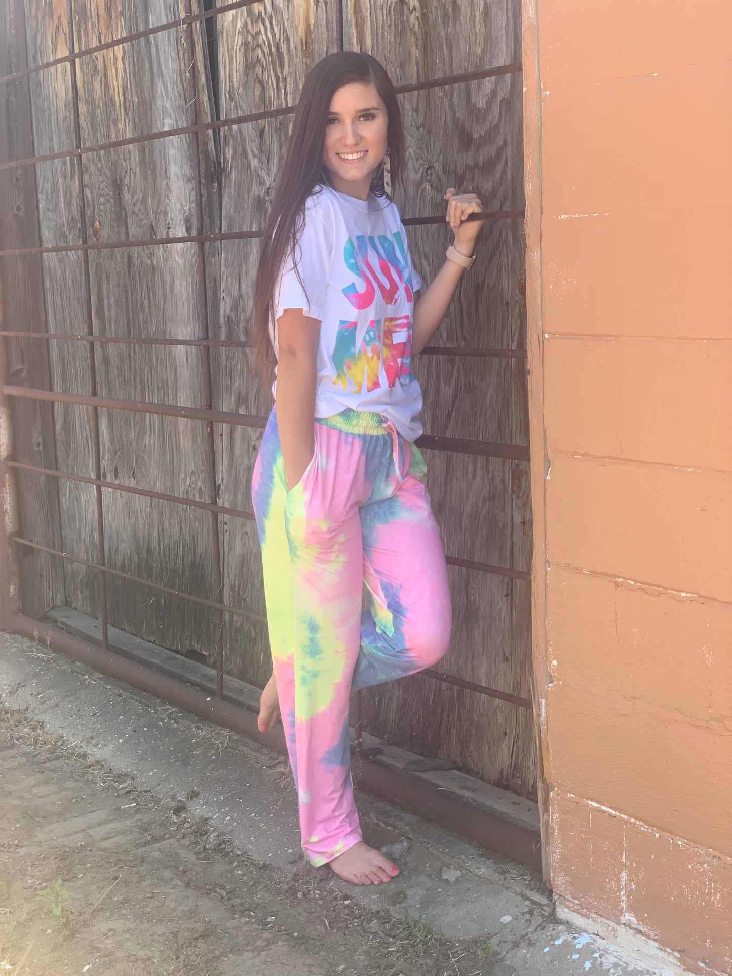 Summer Tye Dye Letter Graphic Tee