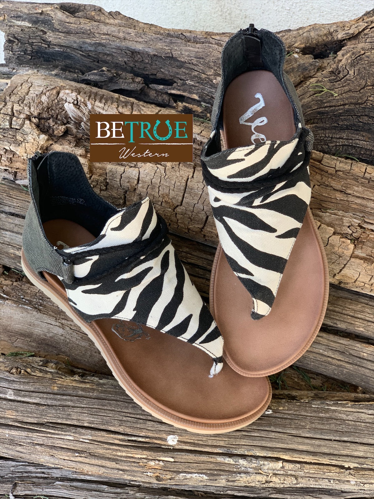 Very G Zebra Print Sparta Sandals