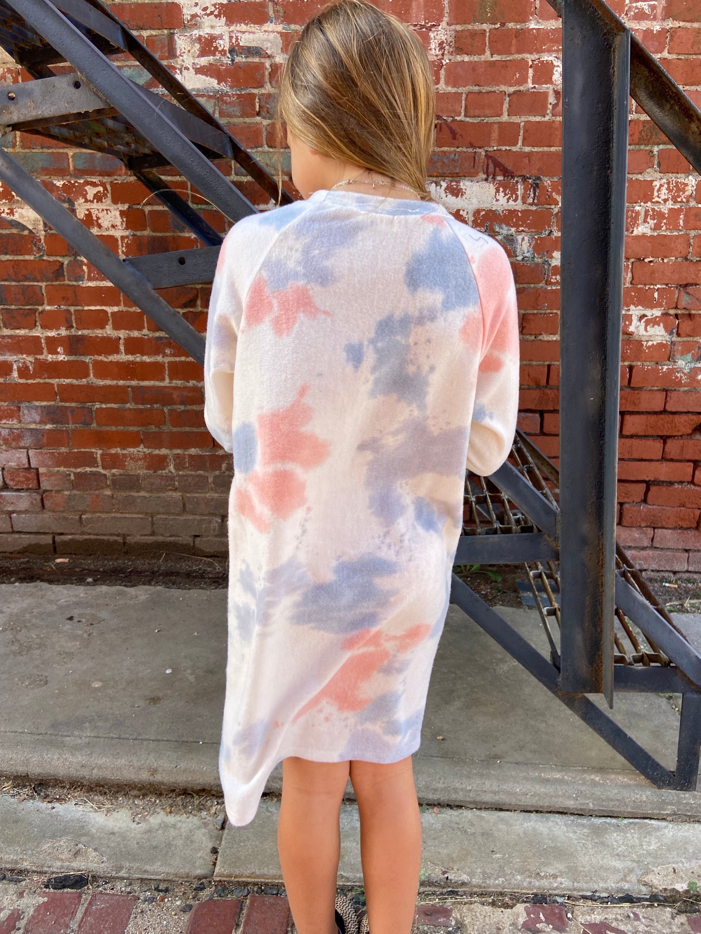 Girls Long-Sleeve Tie Dye Dress