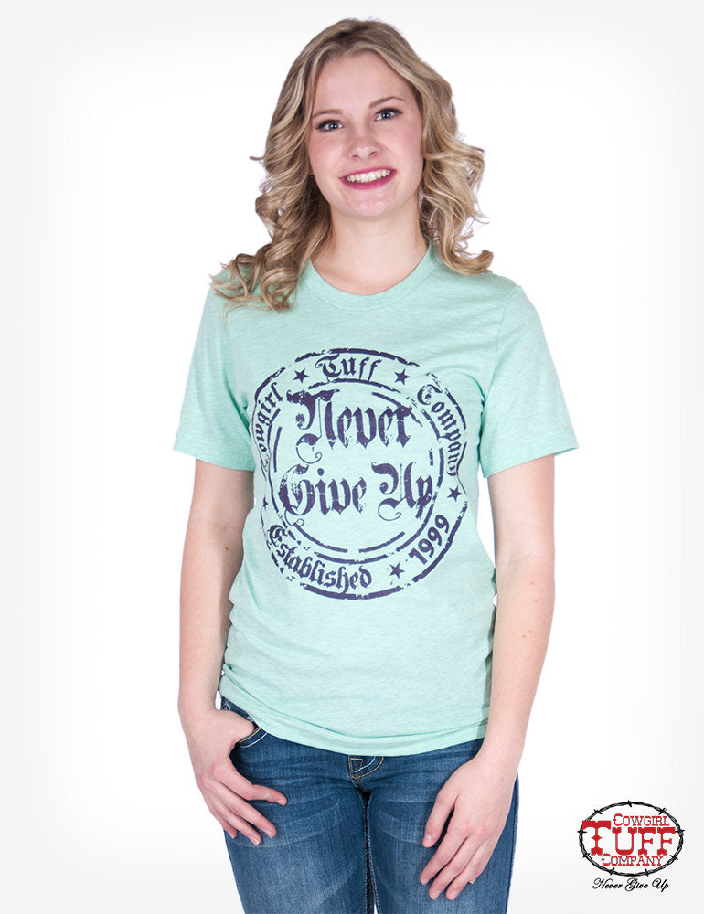 Cowgirl Tuff MINT CREW NECK TEE