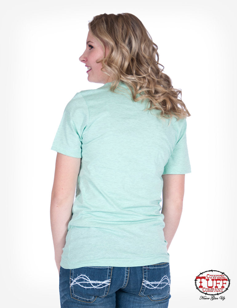Cowgirl Tuff MINT CREW NECK TEE