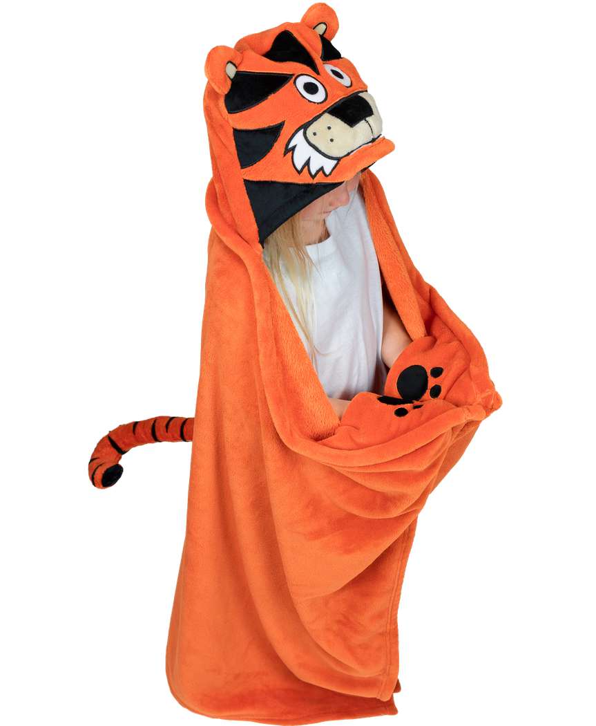 Tiger Critter Hooded Blanket by Lazy One