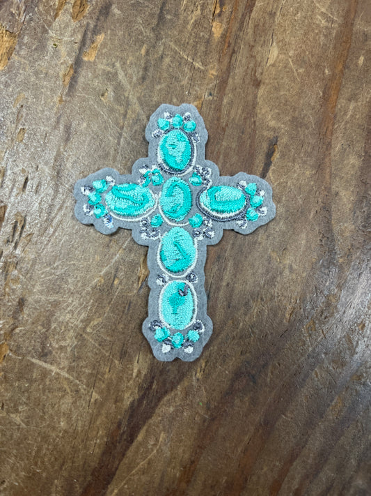 The Cross Turquoise Jewelry Western Trucker Hat Patch Iron On