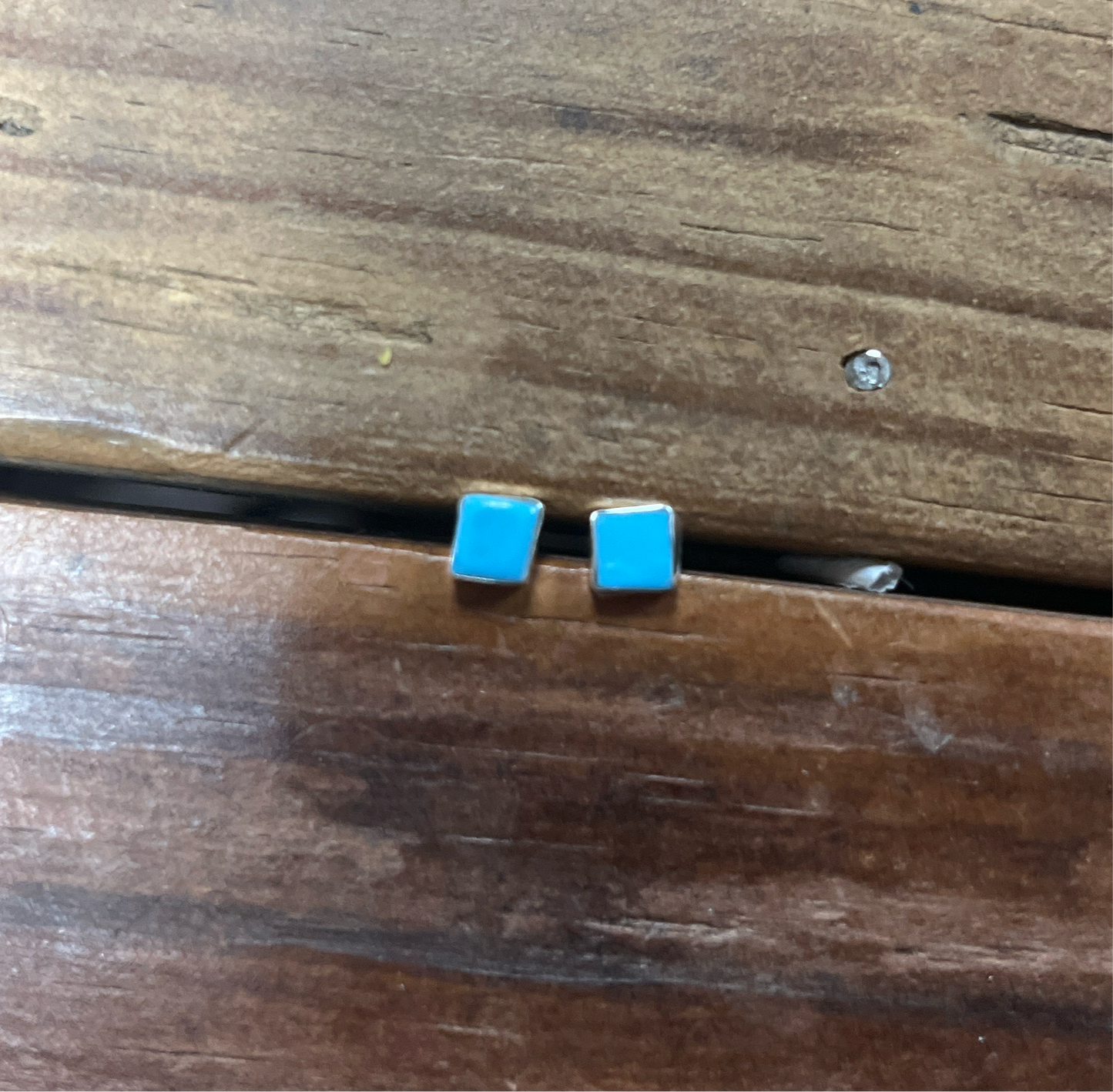 The Turquoise Zuni Square Stud Earrings