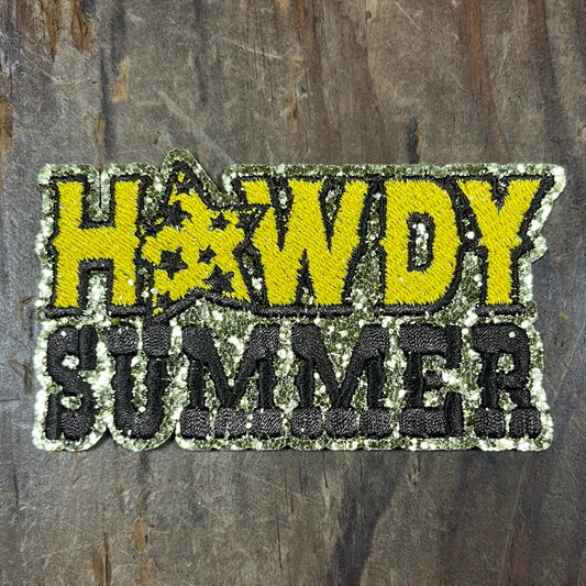 The Howdy Summer Gold Glitter Patch