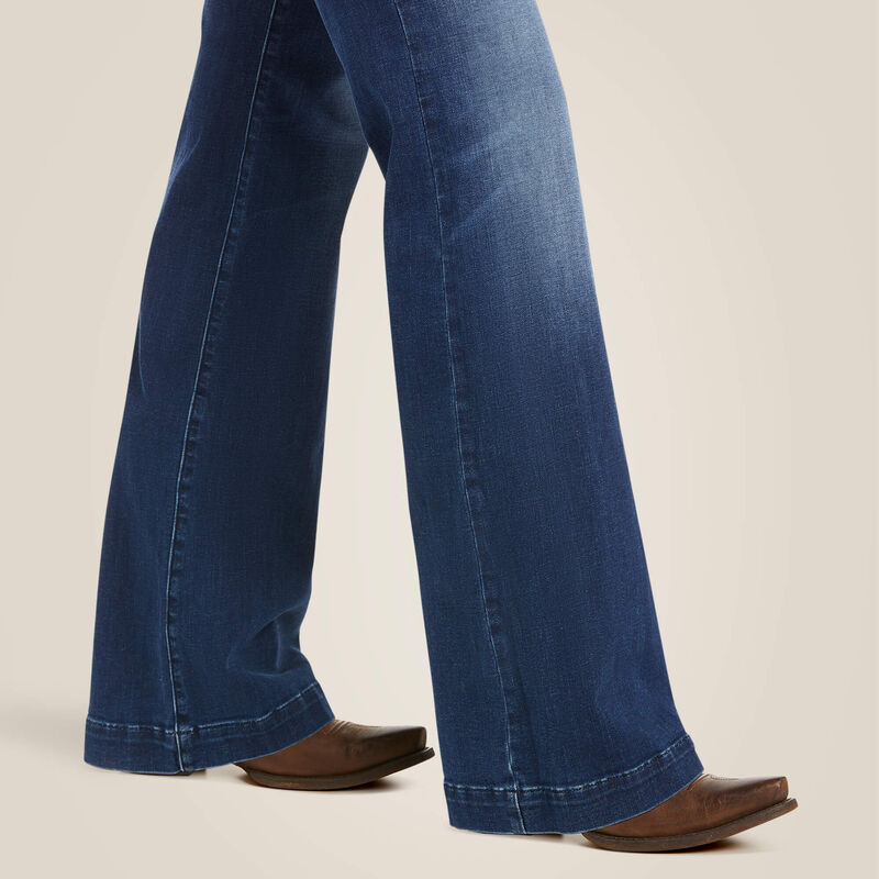 The Kelsea Wide Leg Trouser Mid Rise Stretch Jean