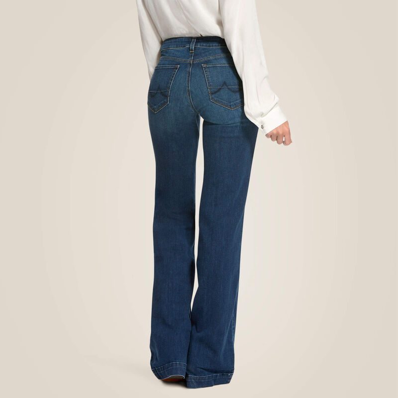 The Kelsea Wide Leg Trouser Mid Rise Stretch Jean