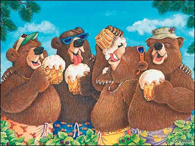 Laughing Bear Acts Greeting Card Assortment 20 Designs for All Occasions