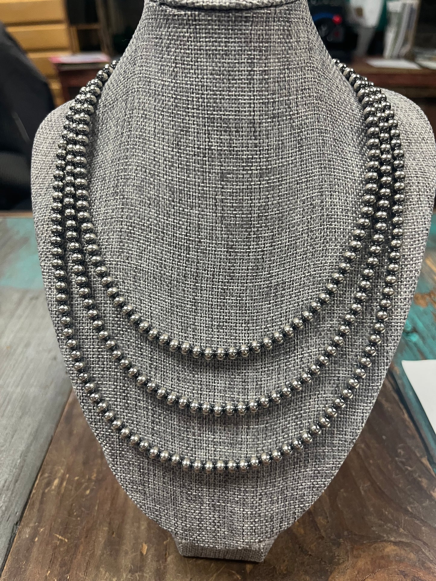 Sterling Silver Navajo Pearl Necklace (5mm)