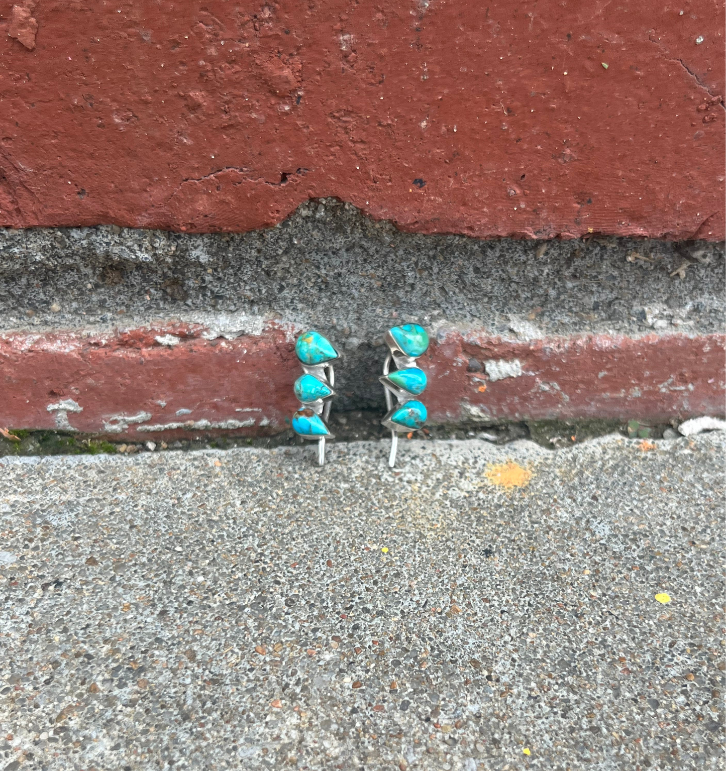 The Turquoise Tear Drop 3 Stack Earrings