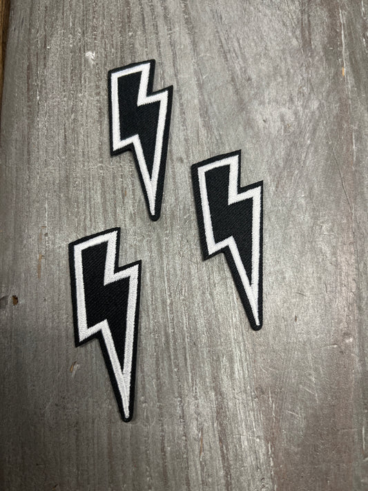 The Trucker Hat Patches Black & White Lightning Bolt Patch